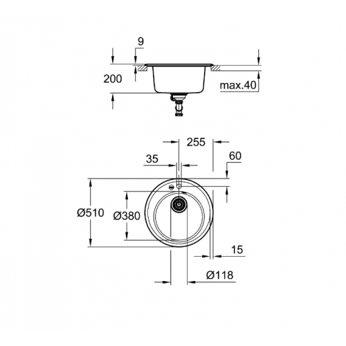 Кухненска мивка гранит GROHE K200, сив мат